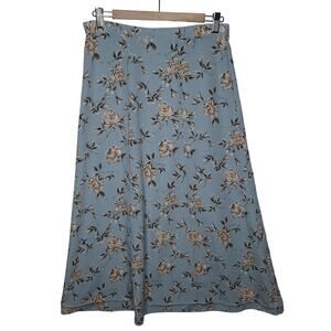 Vintage 90s Floral Maxi Skirt Medium Roses Cottagecore Fairy Grunge Botanical